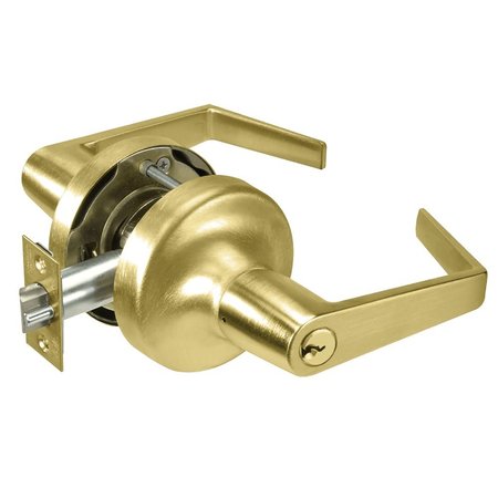 YALE Grade 2 Entry Cylindrical Lock, Augusta Lever, Conventional Cylinder, Satin Brass Finish, Non-handed AU5307LN 606